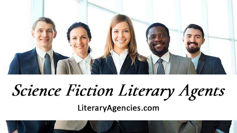 Diverse group of Science Fiction literary agents wearing suits and smiling