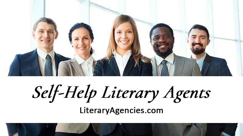 Diverse group of self-help literary agents wearing suits and smiling